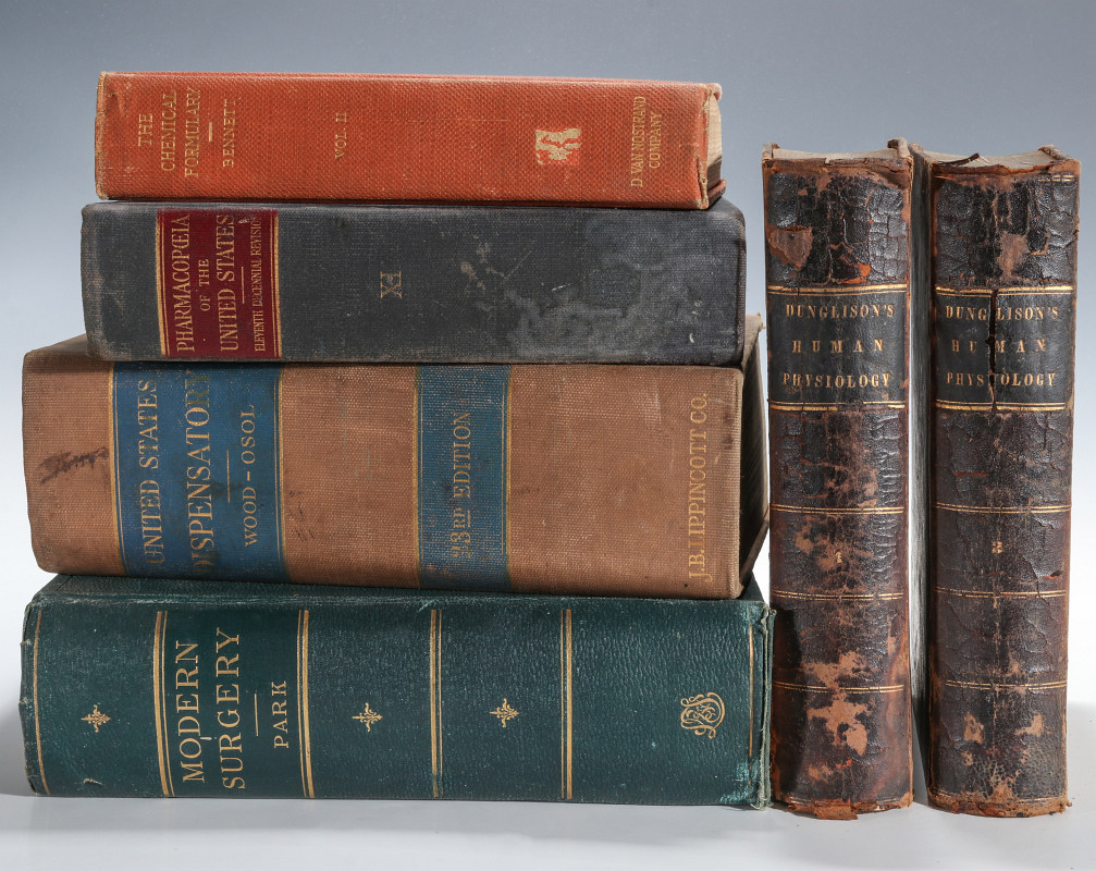 SIX 19TH AND EARLY 20TH C. BOOKS ON PHARMACOLOGY