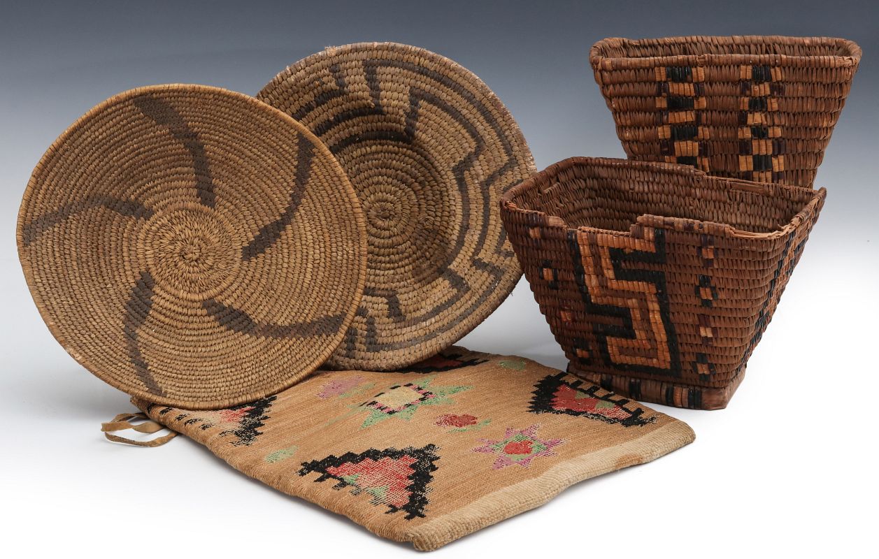 A COLLECTION OF NATIVE AMERICAN BASKETRY AND CRAFT