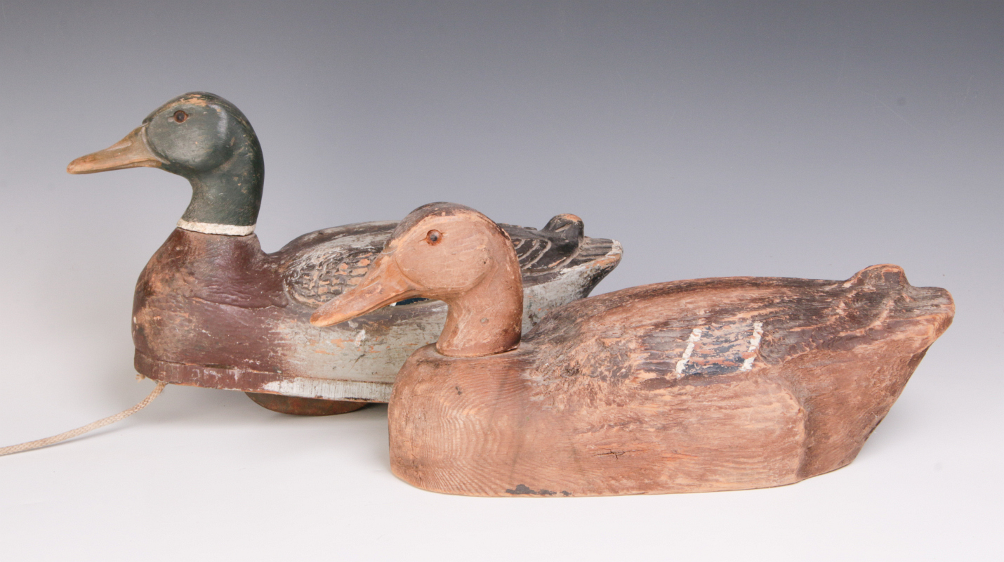 RARE EARLY WOOD DUCK DECOYS RETAILED BY HERTER'S