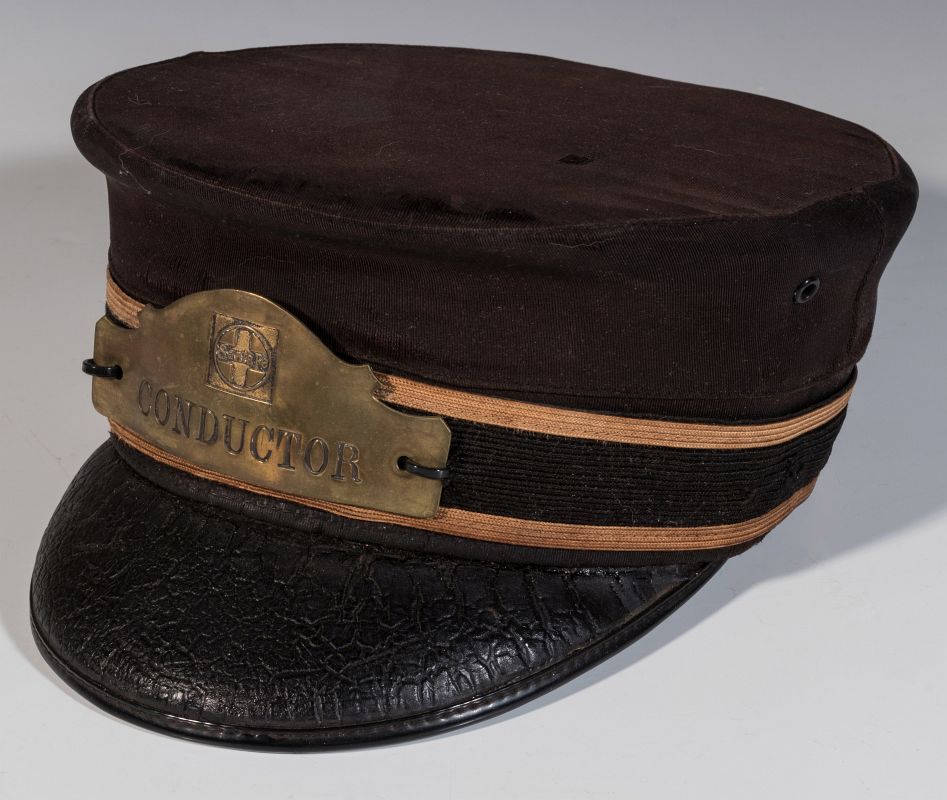 AN EARLY 20TH CENT SANTA FE RR CONDUCTOR'S CAP