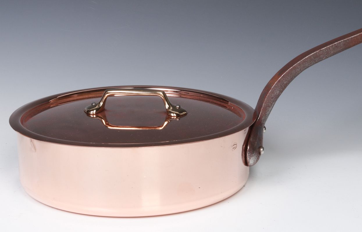 MAUVIEL M'HERITAGE FRENCH COPPER LARGE SAUTE PAN