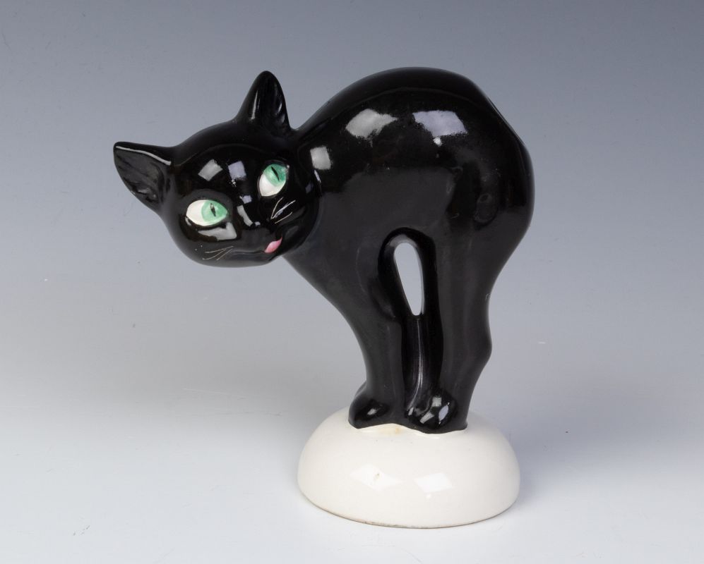 A CIRCA 1950 GOEBEL BLACK CAT TOOTHBRUSH HOLDER