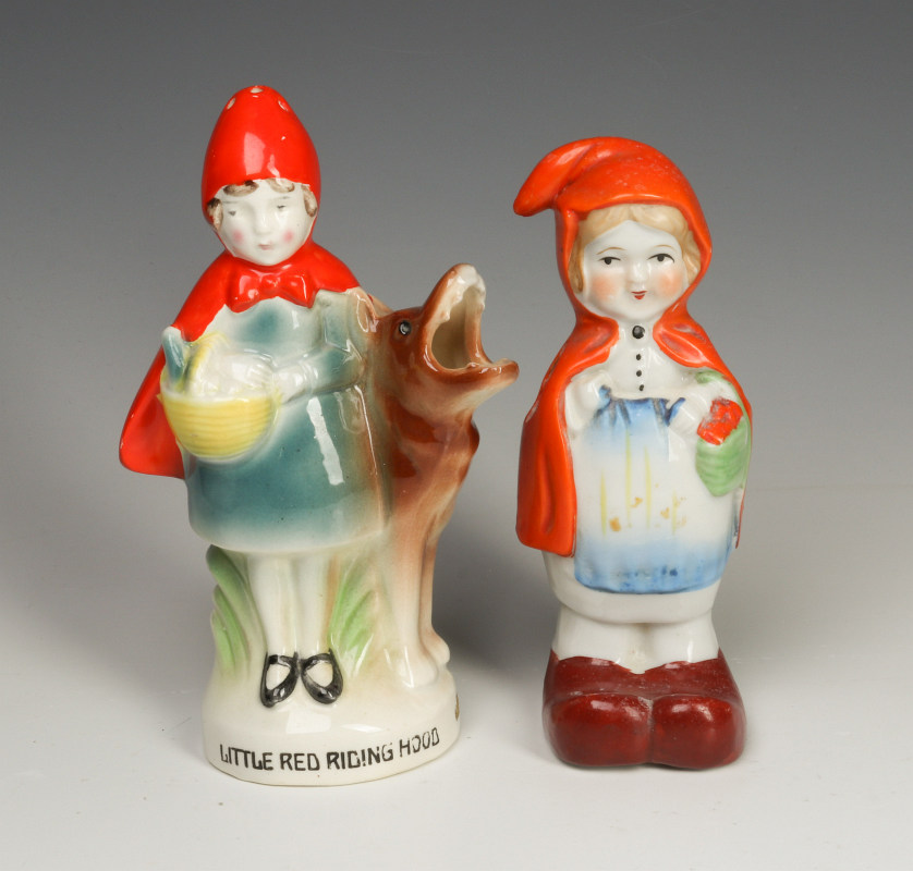 TWO LITTLE RED RIDING HOOD TOOTHBRUSH HOLDERS