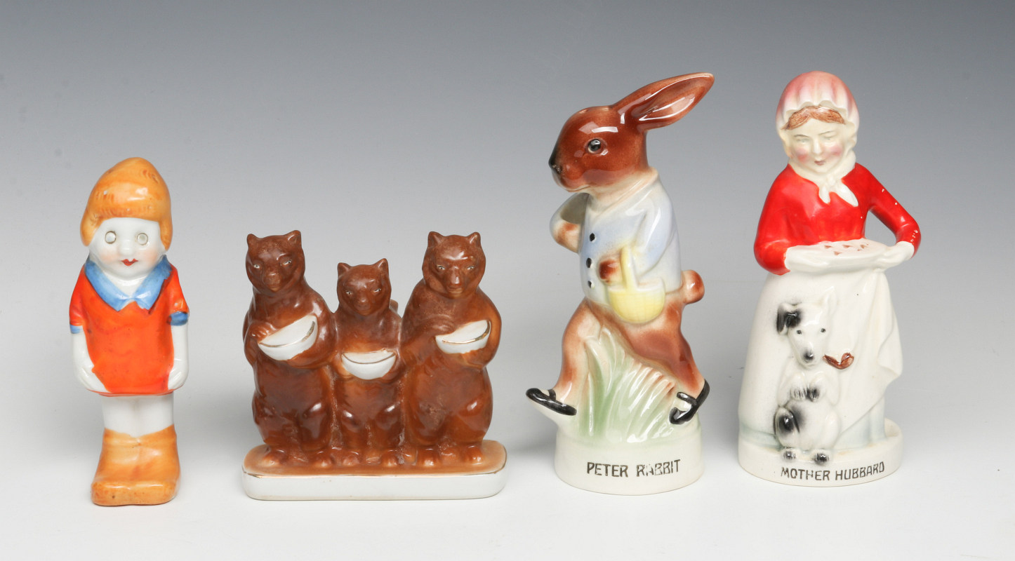 STORYBOOK CHARACTER TOOTHBRUSH HOLDERS C. 1940s