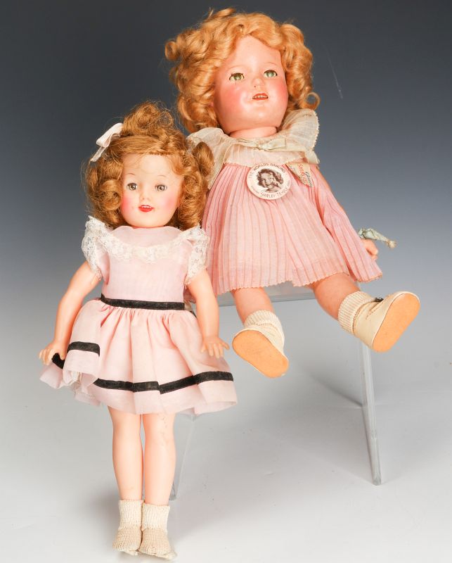 A SHIRLEY TEMPLE CHARACTER DOLL, PLUS ANOTHER