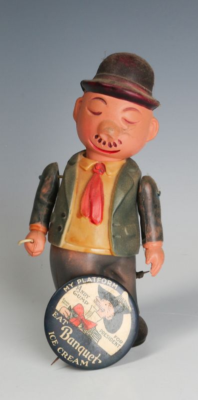 'WIMPY' CHARACTER CELLULOID WIND-UP + ANDY GUMP