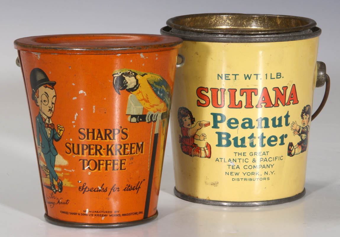 VINTAGE ADVERTISING PEANUT BUTTER AND TOFFEE TINS