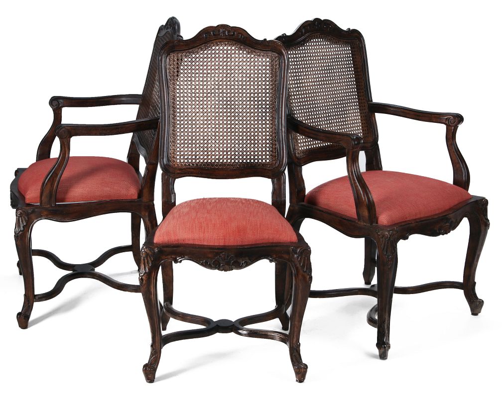 THREE LATE 20TH CENTURY COUNTRY FRENCH CHAIRS