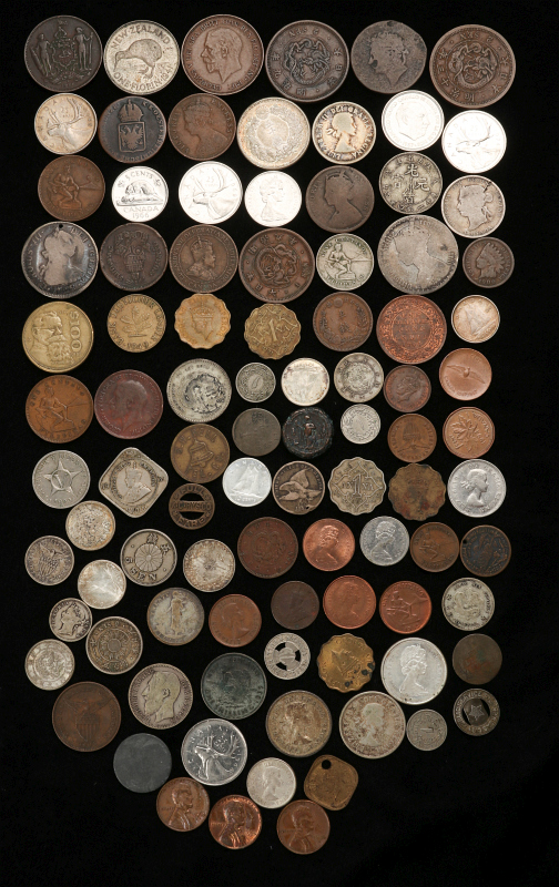 A LARGE LOT OF FOREIGN COINAGE