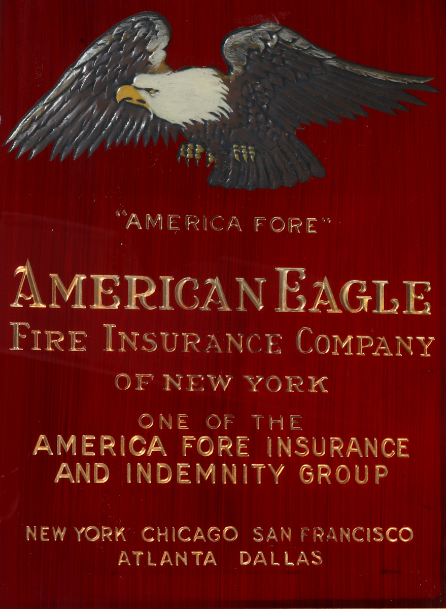 AMERICAN EAGLE FIRE INSURANCE ADVERTISING SIGN