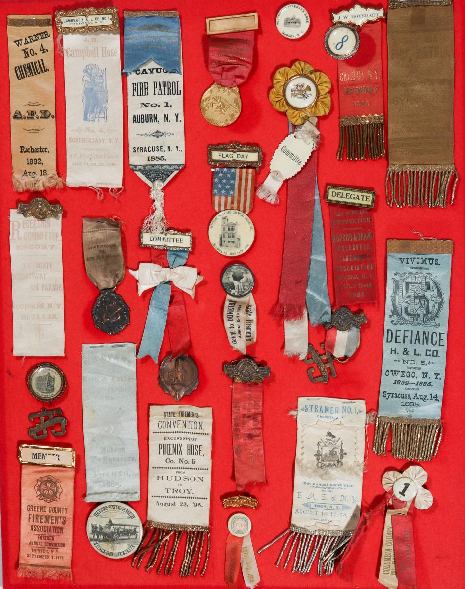 A COLLECTION OF 19TH C FIREMEN ASSOCIATION RIBBONS