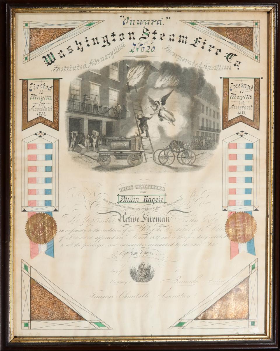 1879 NEW ORLEANS FIRE CO #20 SERVICE CERTIFICATE
