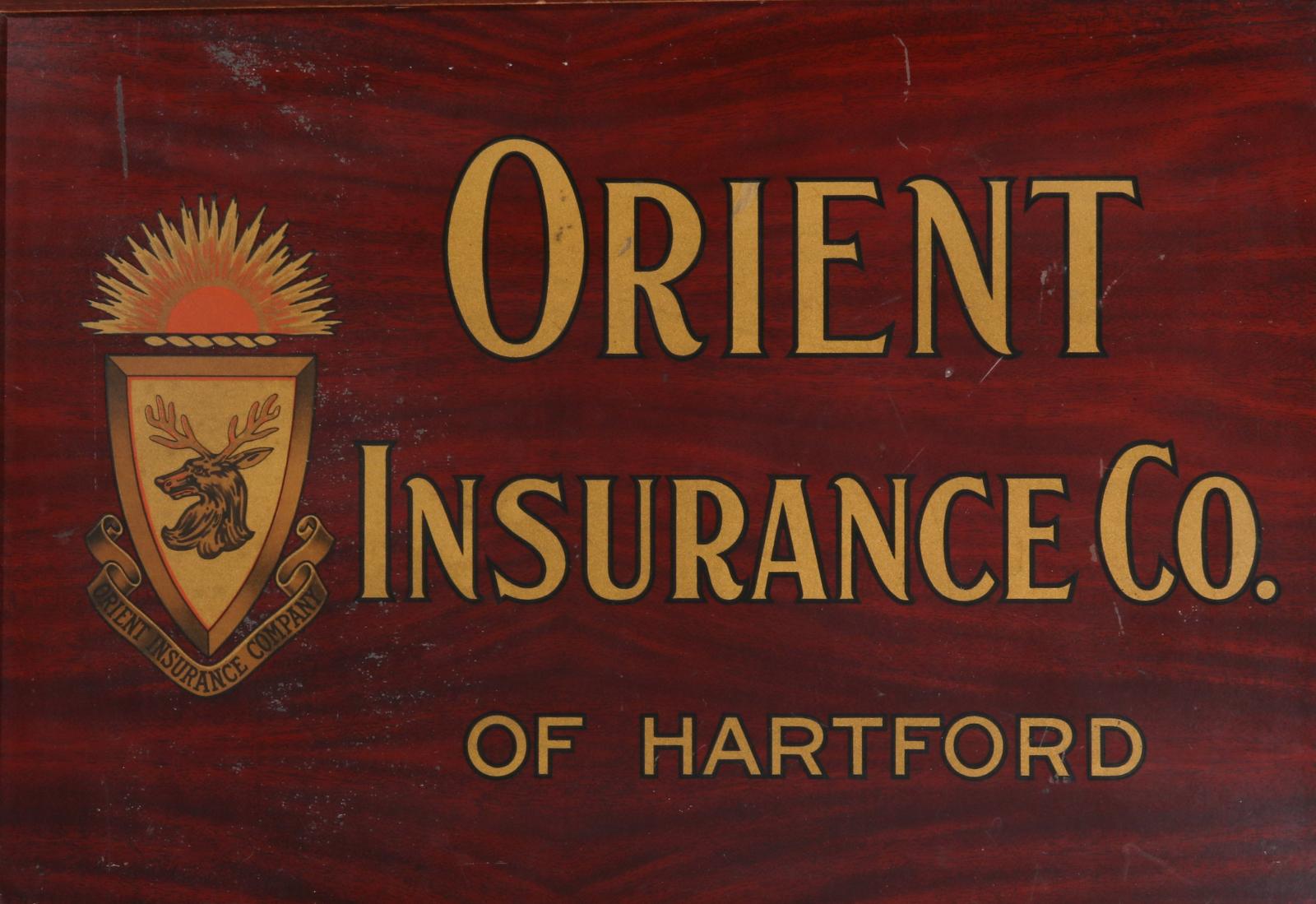 ORIENT INSURANCE CO. TIN ADVERTISING SIGN