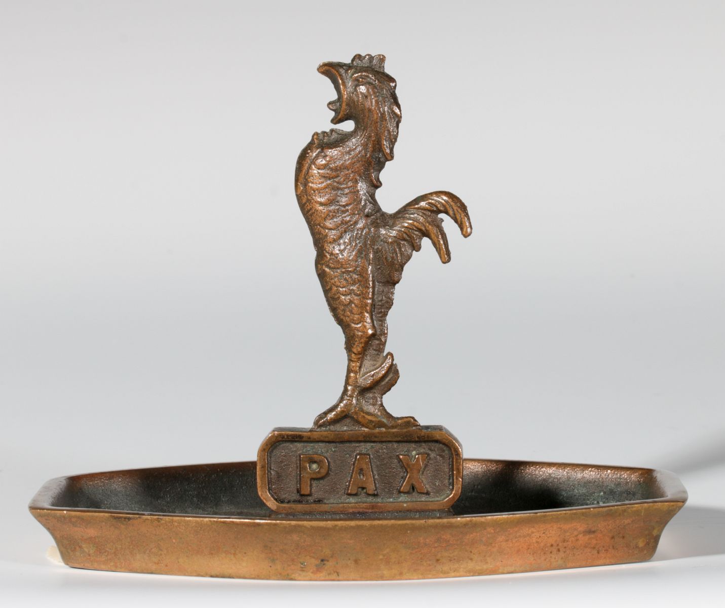 A C. 1900 PAX SOAP ADVERTISING TRAY WITH ROOSTER