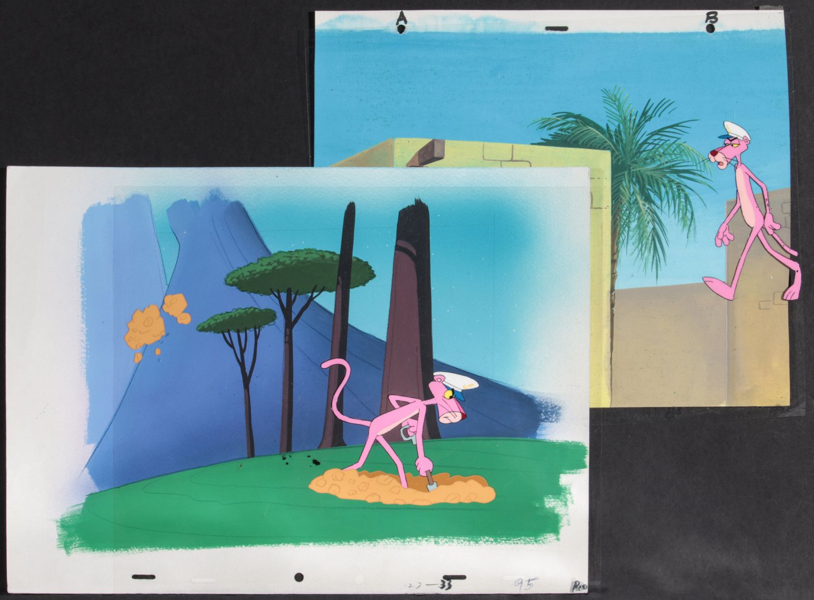 TWO PINK PANTHER PRODUCTION CELS, 1993