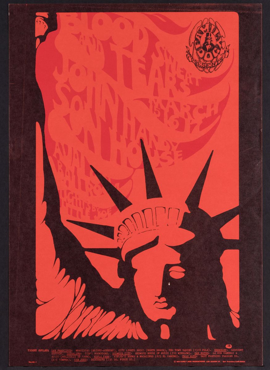 BLOOD, SWEAT AND TEARS PSYCHEDELIC CONCERT POSTER