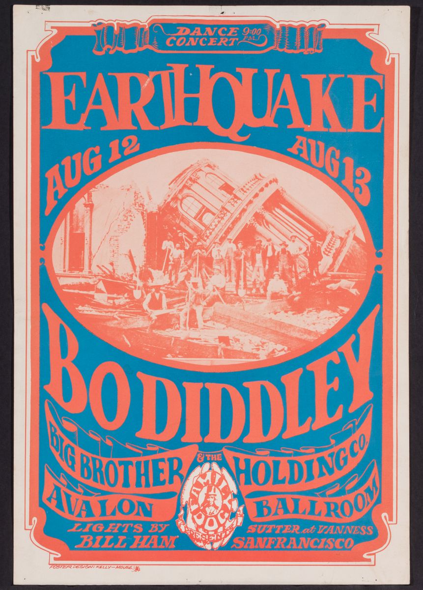 RARE 'EARTHQUAKE' BO DIDDLEY CONCERT POSTER 2ND ED