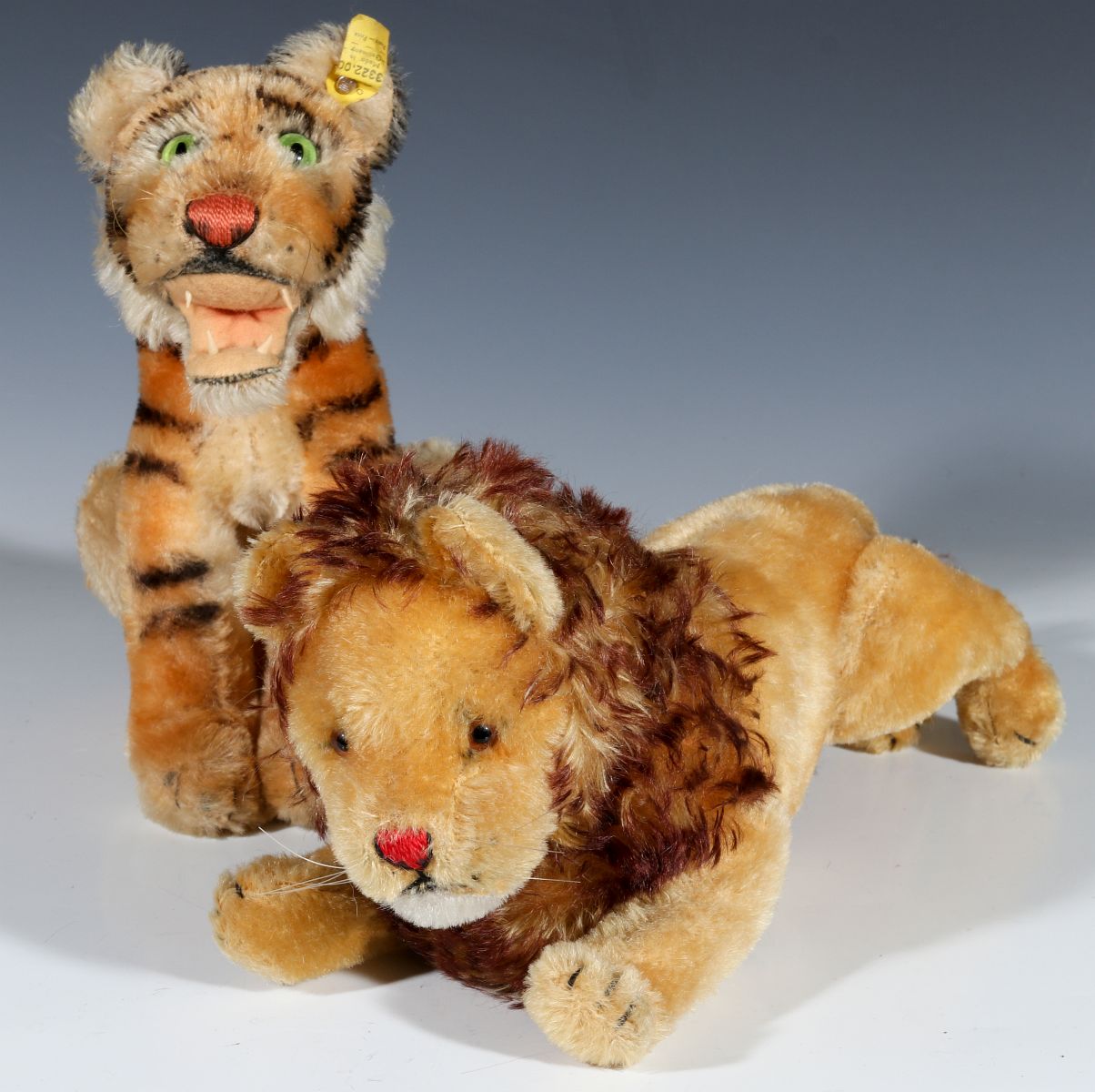 STEIFF LION AND TIGER STUFFED TOYS CIRCA 1950s