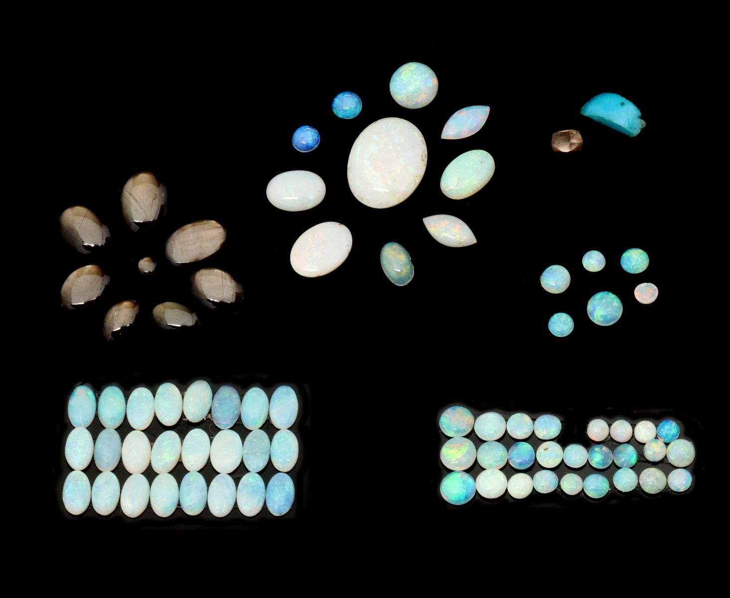 A LARGE LOT OF OPAL AND OTHER POLISHED CABOCHONS