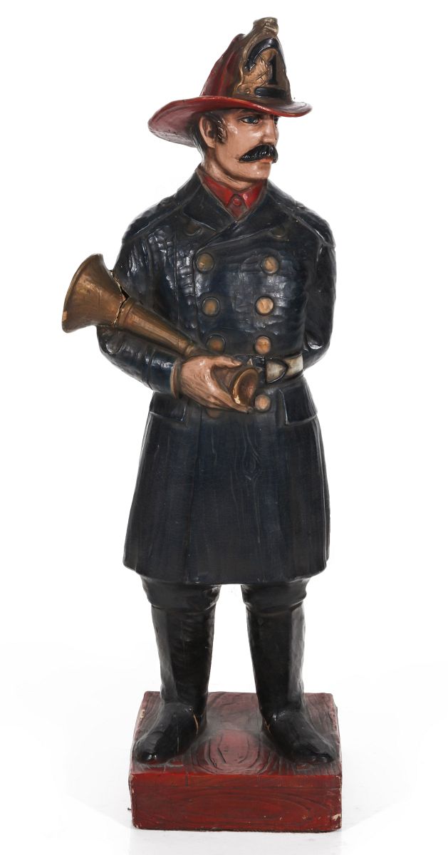 A MID 20TH C. COMPOSITION FIGURE OF FIREMAN, AS-IS
