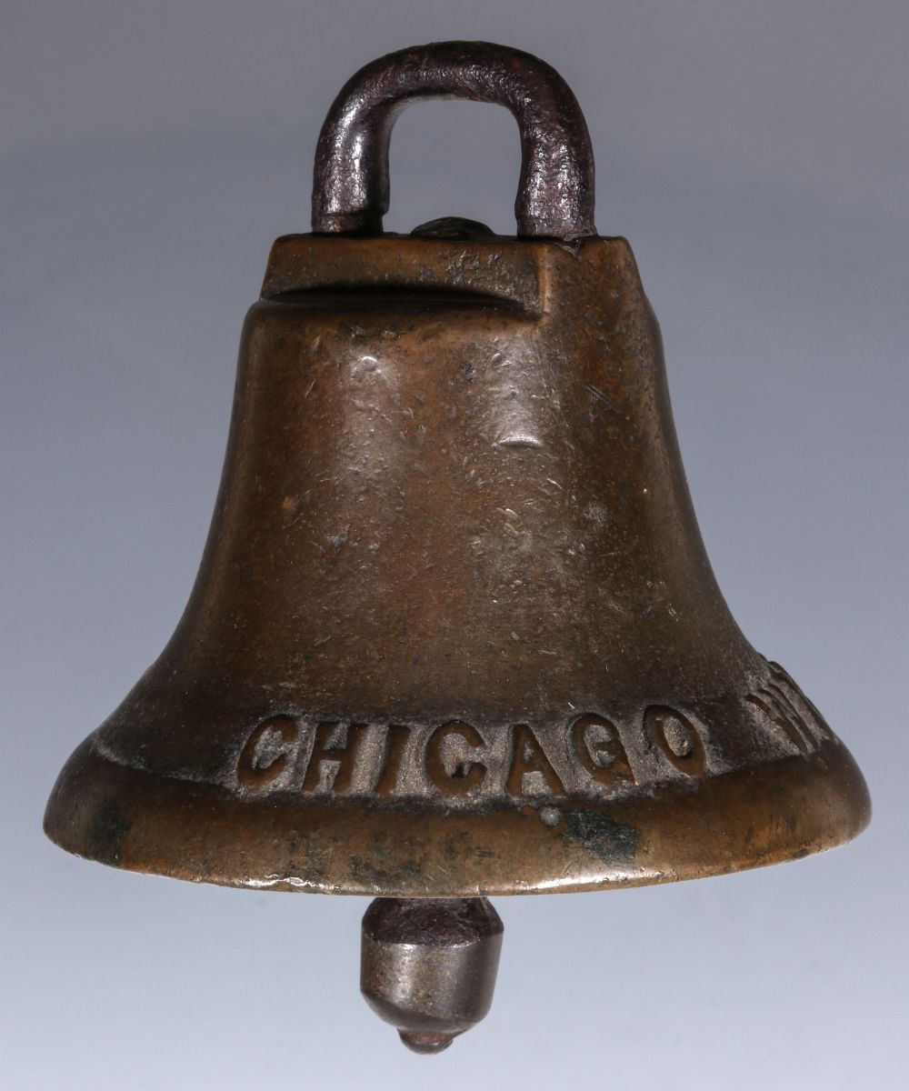LATE 19TH C BRONZE BELL MARKED CHICAGO WEST DIV RY