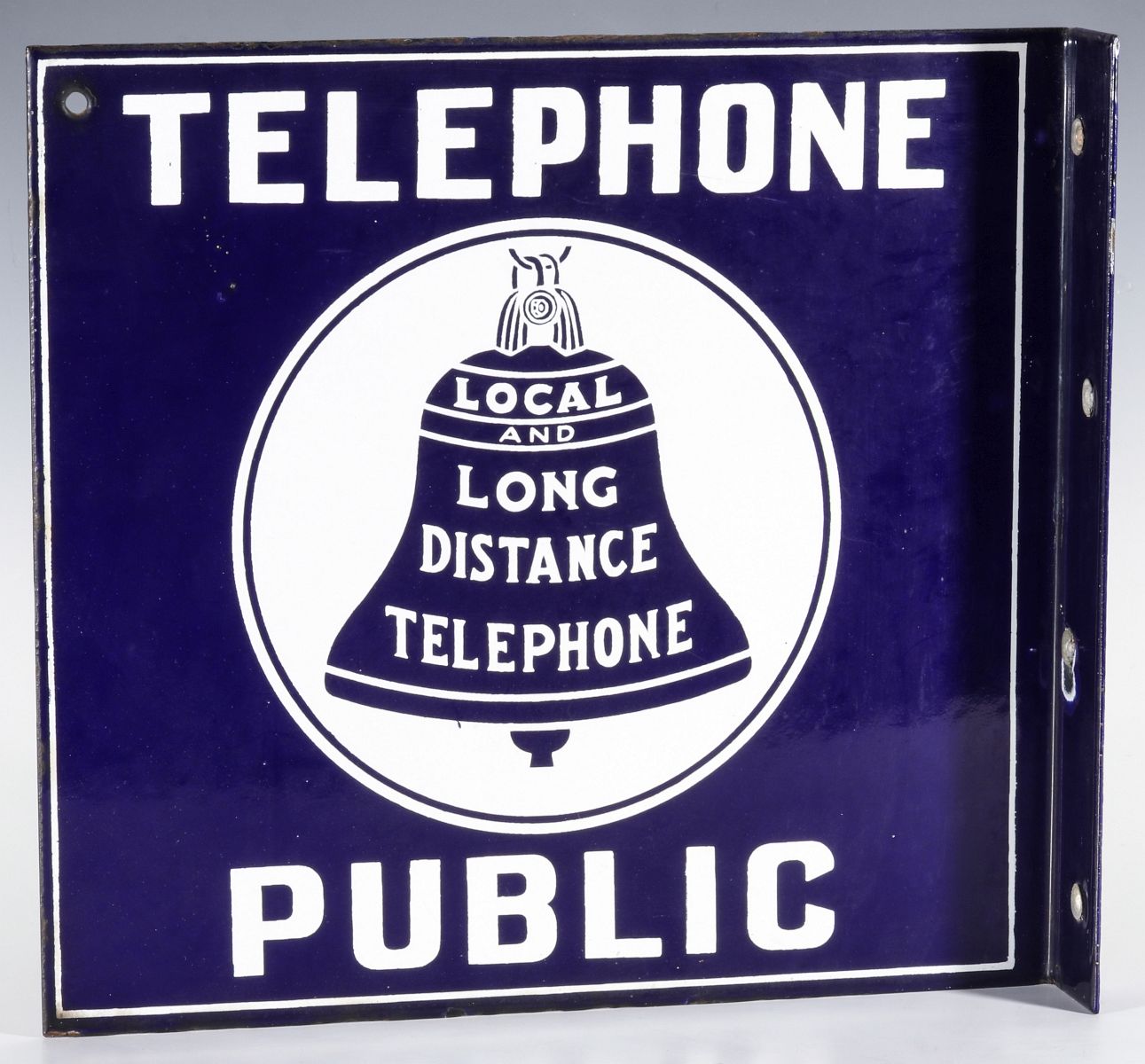 RARE BELL SYSTEMS 'TELEPHONE PUBLIC' PORCELAIN SIGN