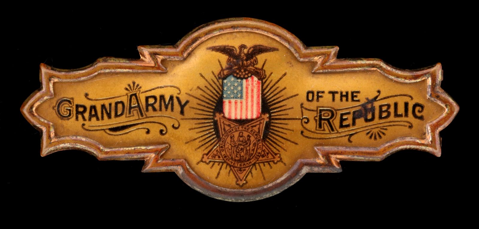 A NICE GRAND ARMY OF THE REPUBLIC FRAMED BADGE