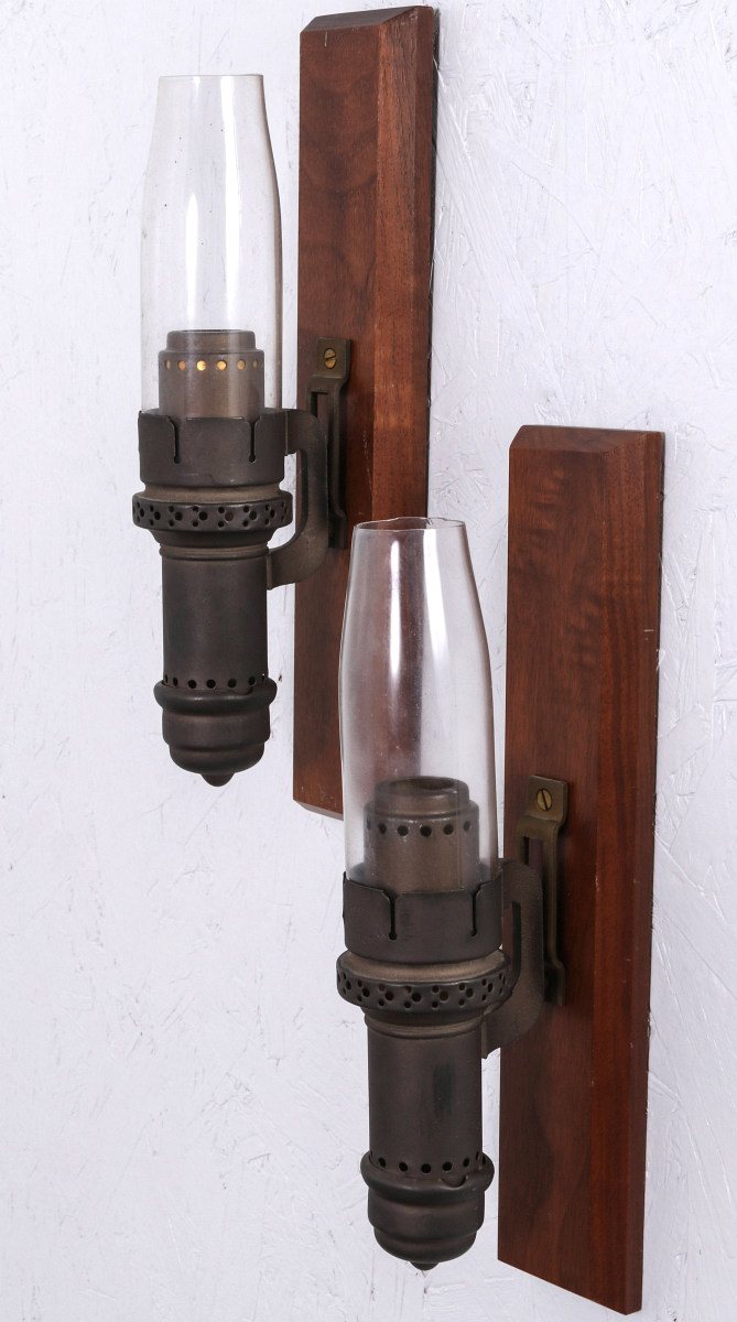 PAIR OF SAFETY CAR RAILROAD CANDLE LAMPS NO. 282