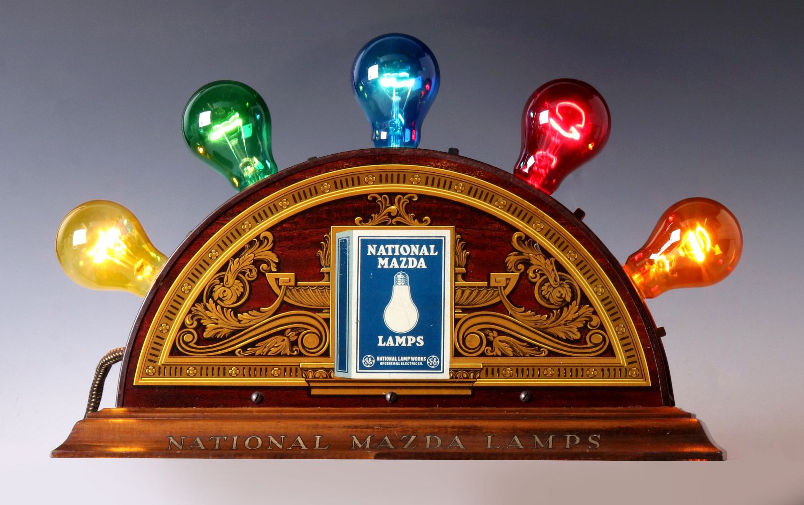 A MAZDA NATIONAL LAMPS LIGHTED ADVERTISING DISPLAY