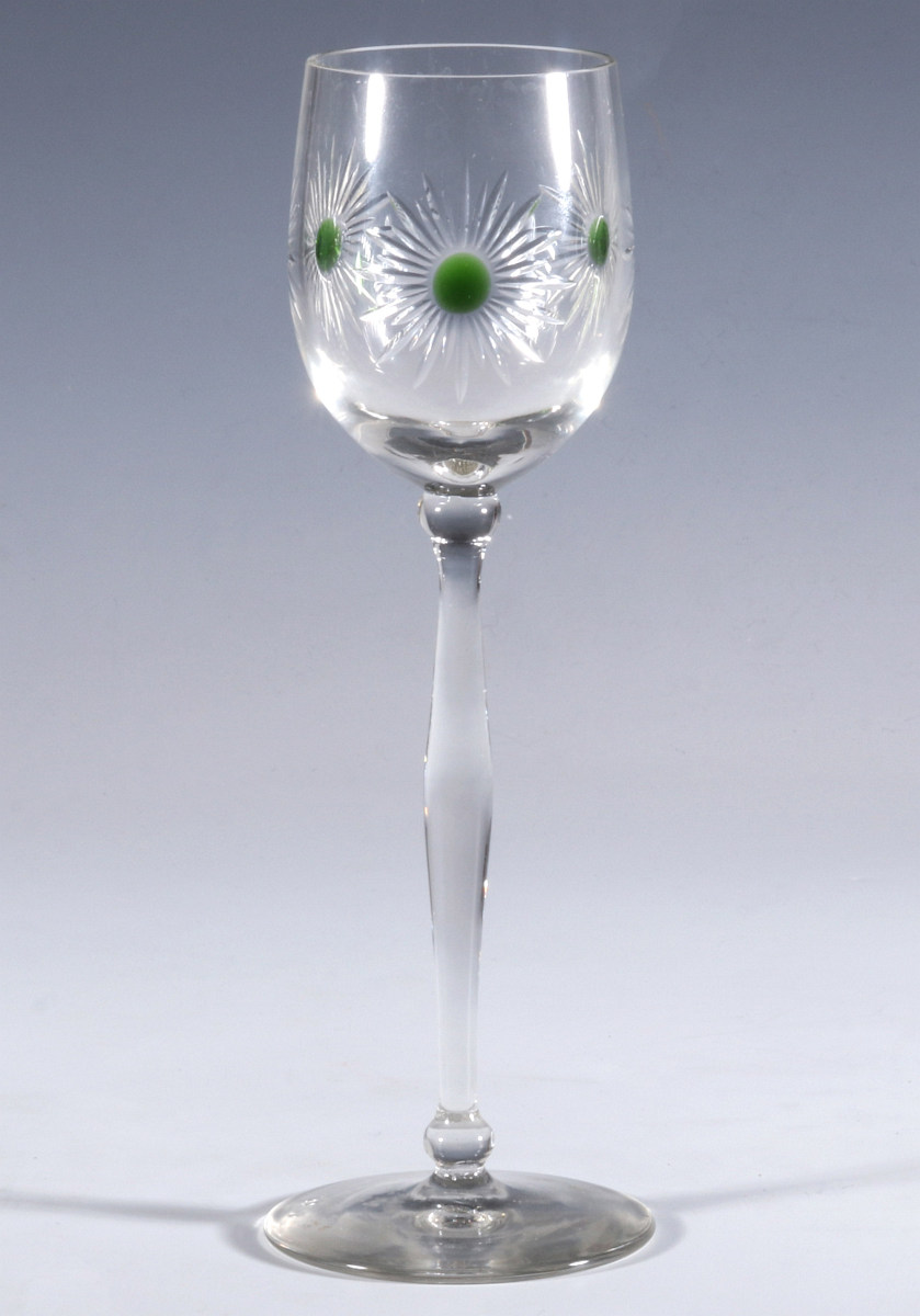 A GOOD INLAID AND ENGRAVED WINE GOBLET CIRCA 1900