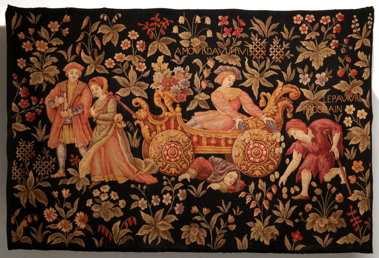A 20TH CENTURY FRENCH GARDEN TAPESTRY