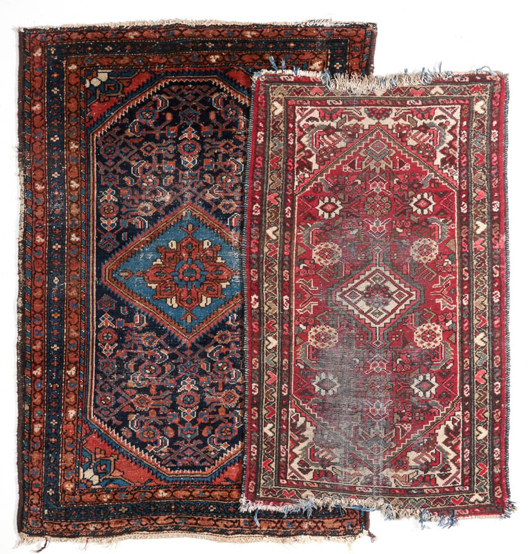 TWO HAND MADE PERSIAN SCATTER RUGS