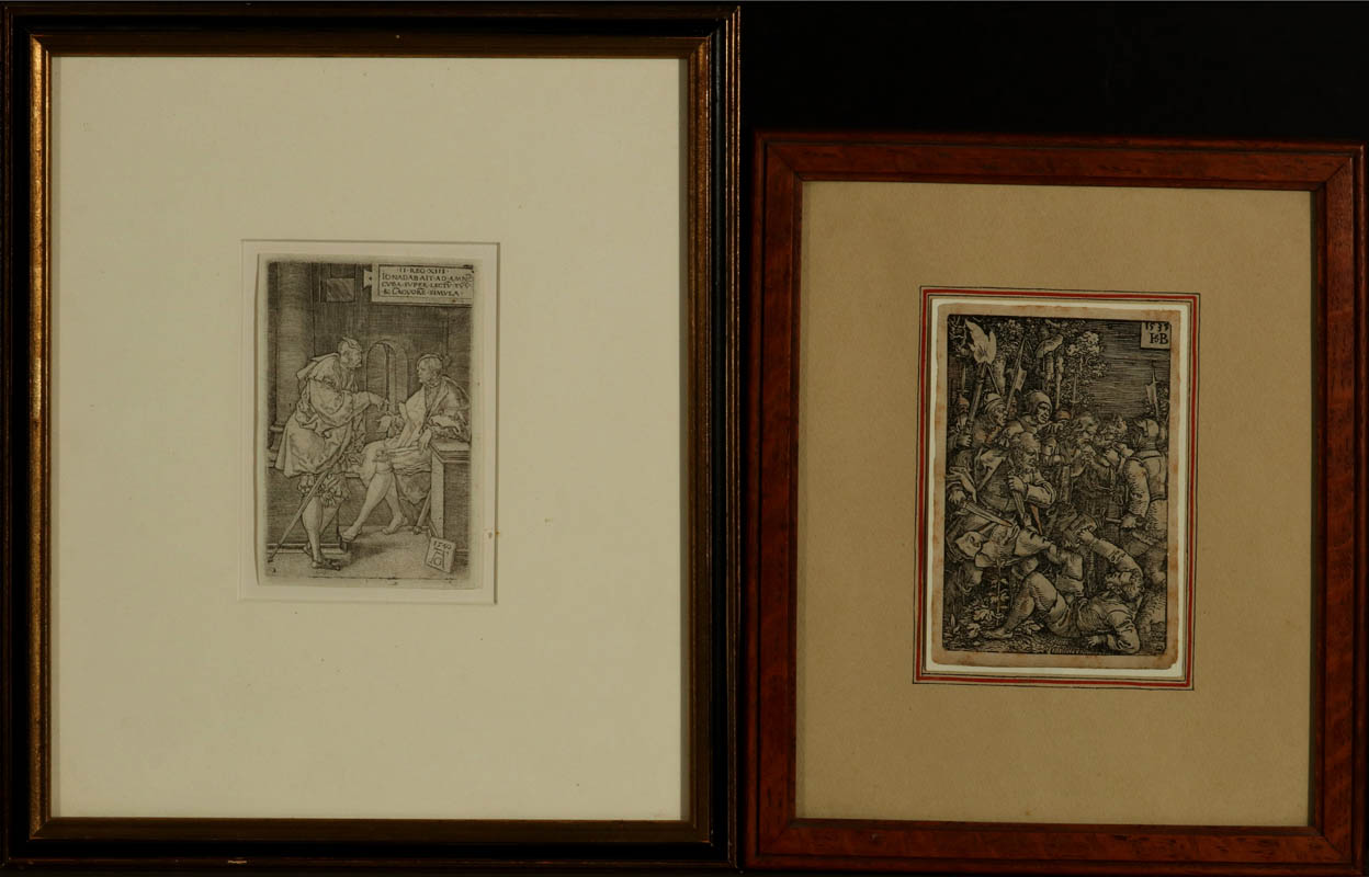 TWO 16TH CENT ENGRAVINGS, BEHAM AND ALDEGREVER