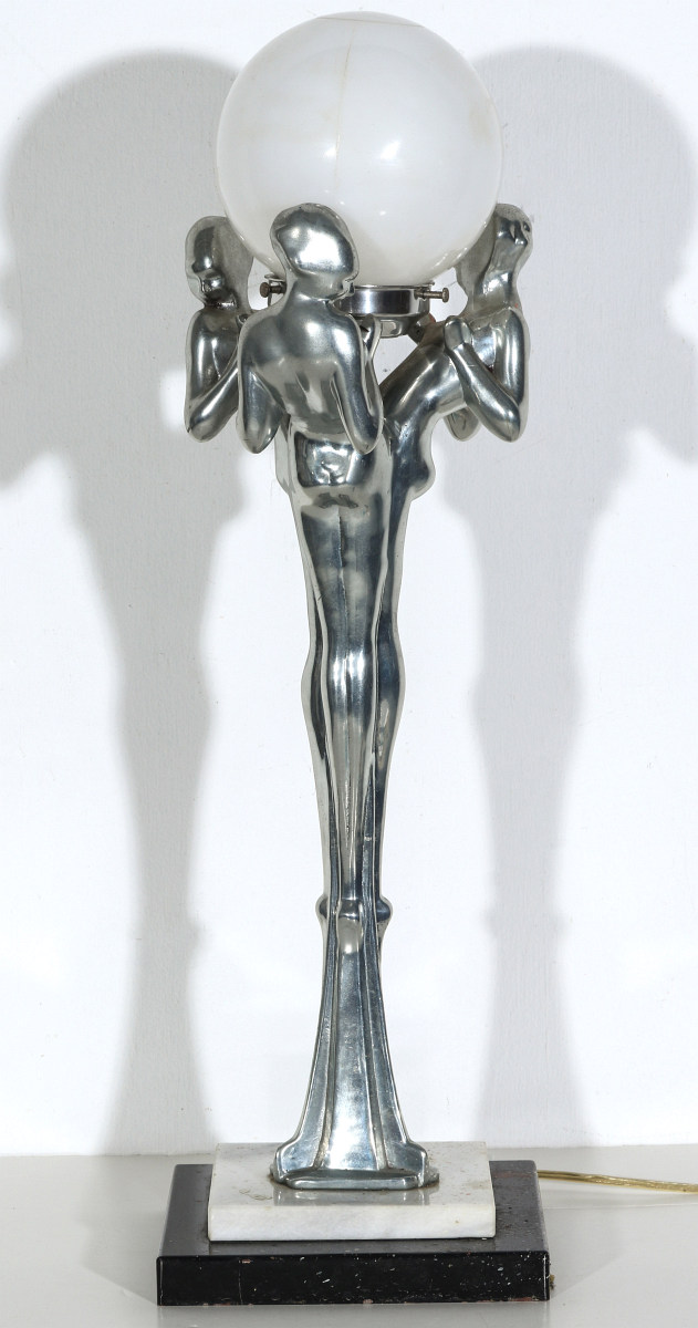 AN ART DECO STYLE TABLE LAMP, MANNER OF FRANKART