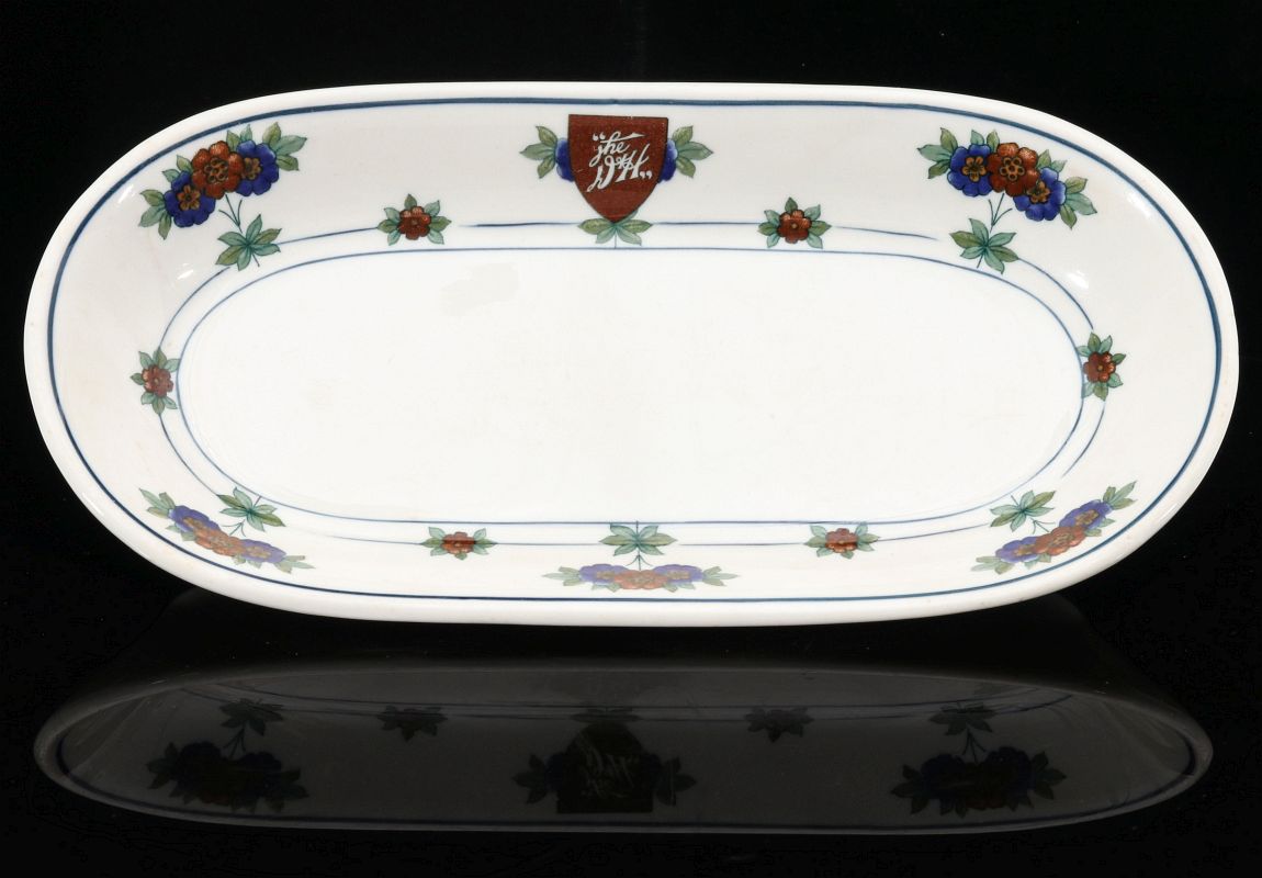 DELAWARE AND HUDSON RR CELERY DISH WITH LOGO