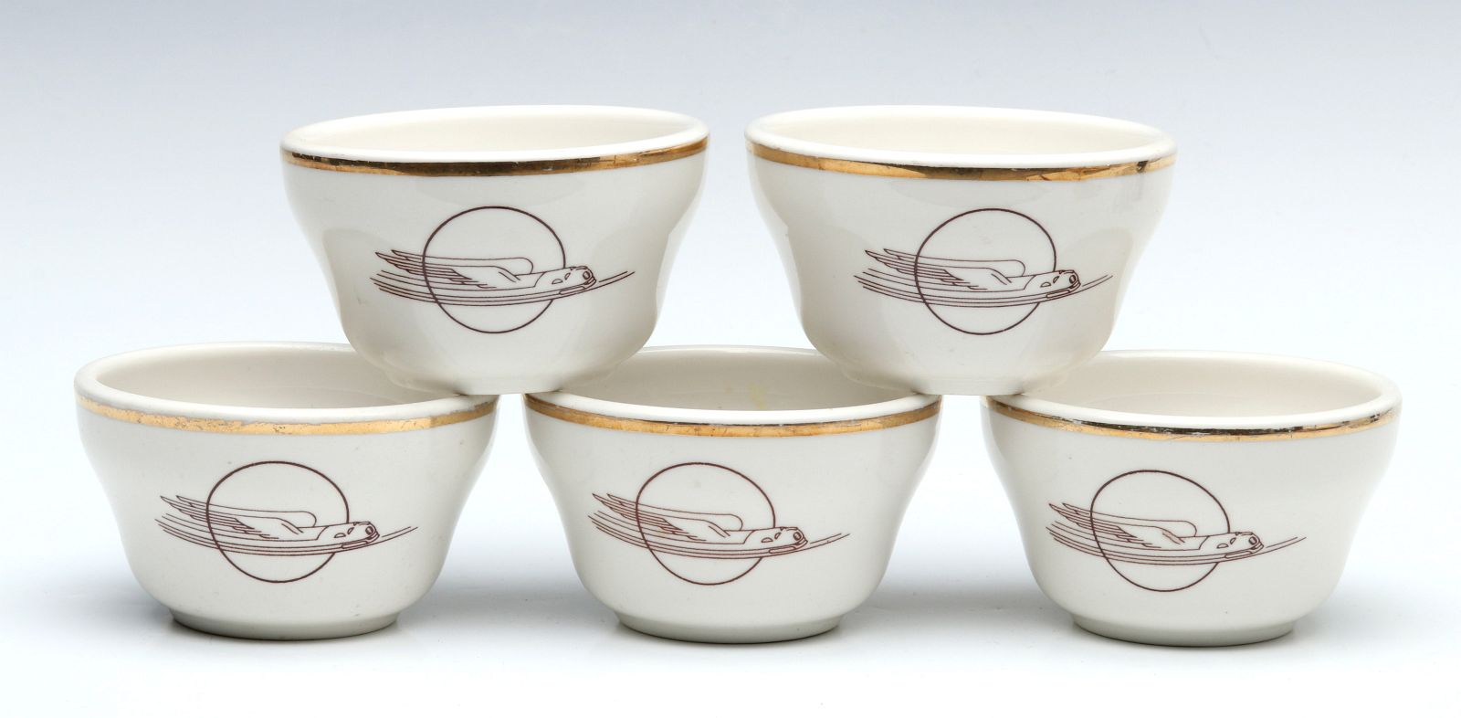 UNION PACIFIC RR WINGED STREAMLINER CUSTARD CUPS