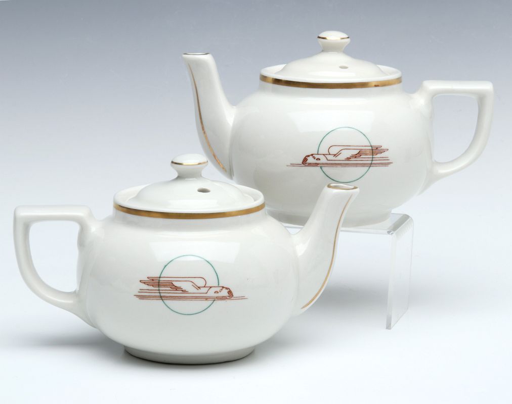 PAIR UNION PACIFIC RR WINGED STREAMLINER TEAPOTS