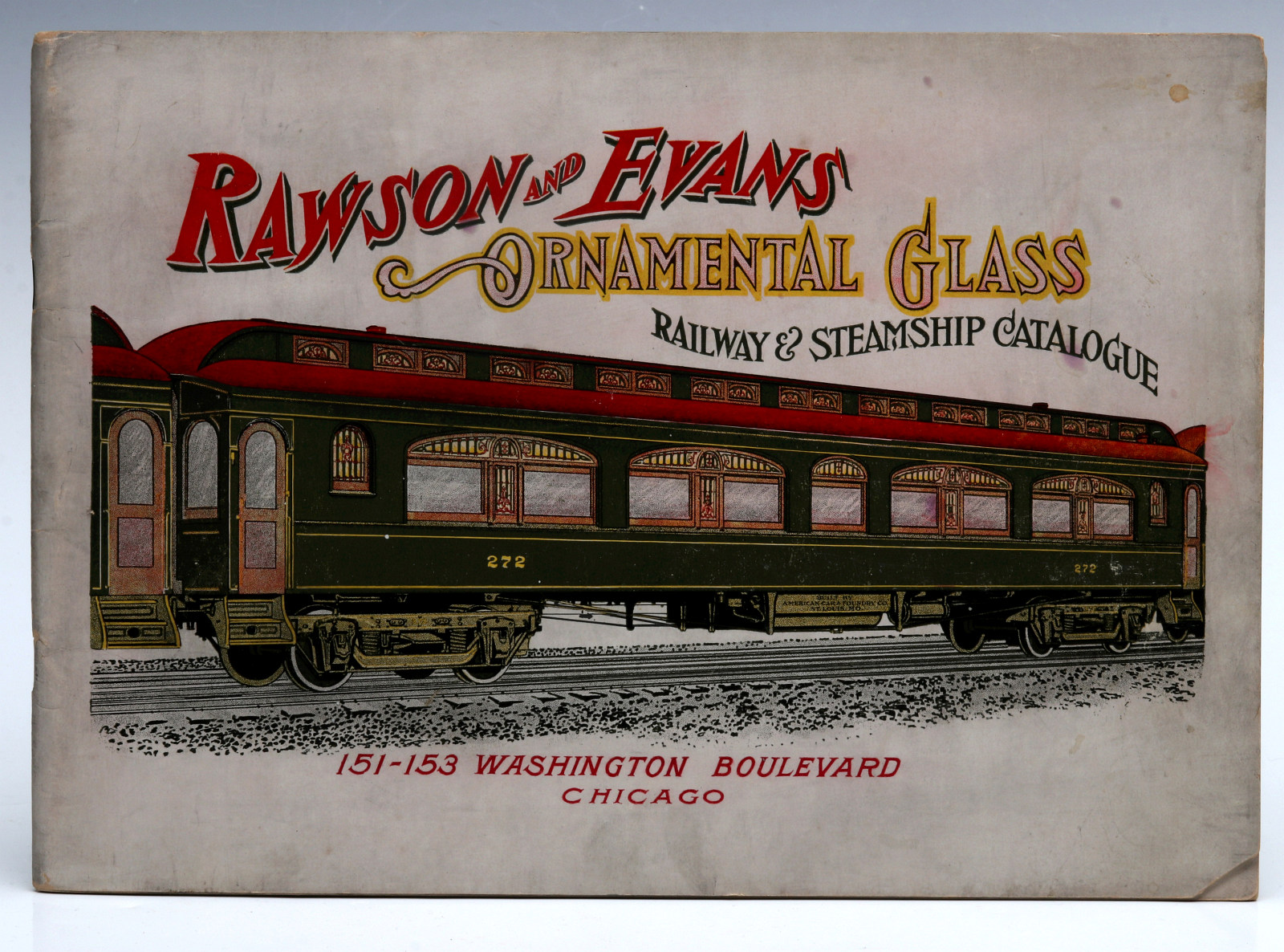 RAWSON EVANS RAILWAY STEAMSHIP ORNAMENTAL GLASS