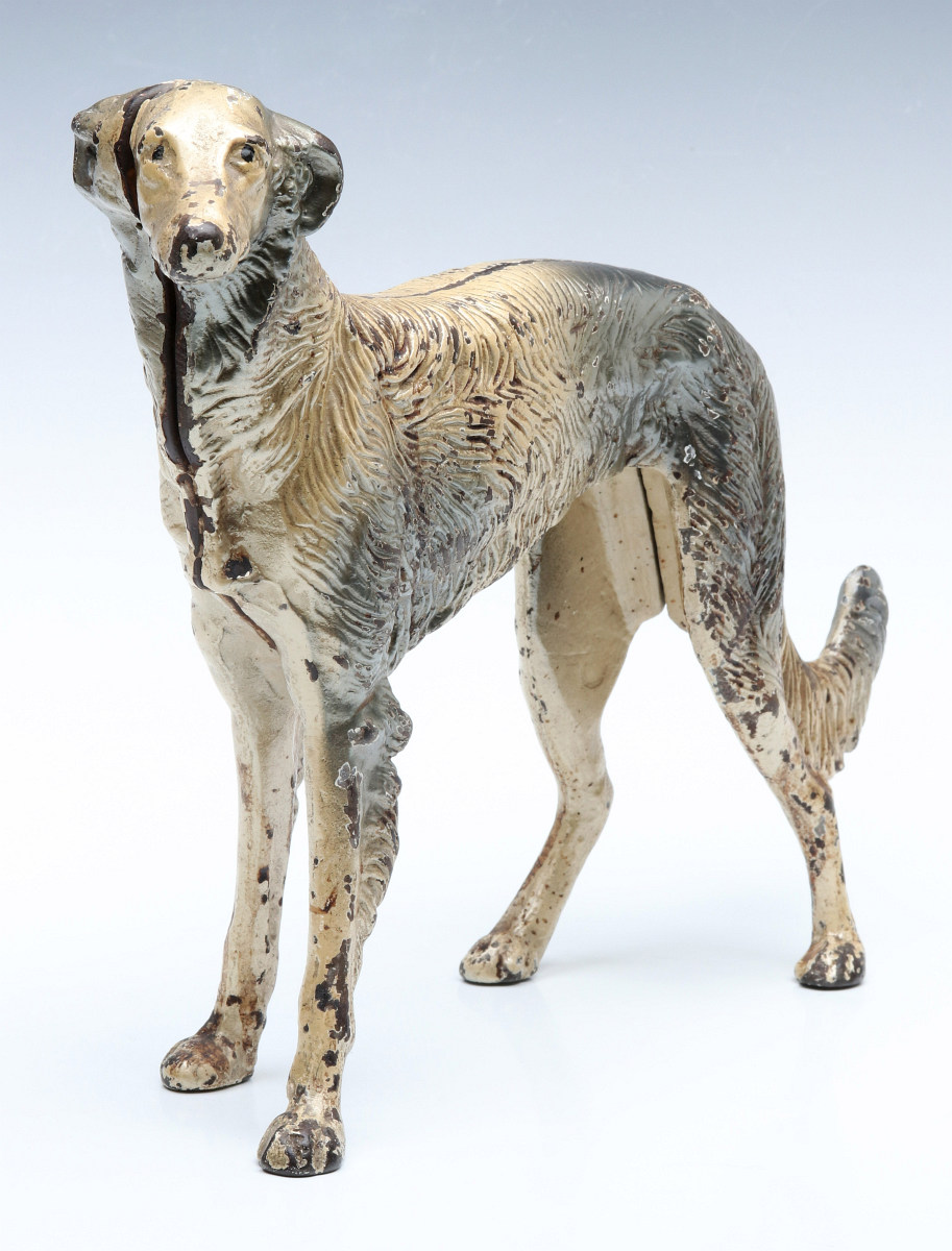 A HUBLEY LARGE RUSSIAN WOLF HOUND DOORSTOP