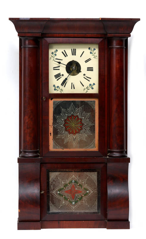 A BIRGE AND FULLER EIGHT DAY TRIPLE DECKER CLOCK