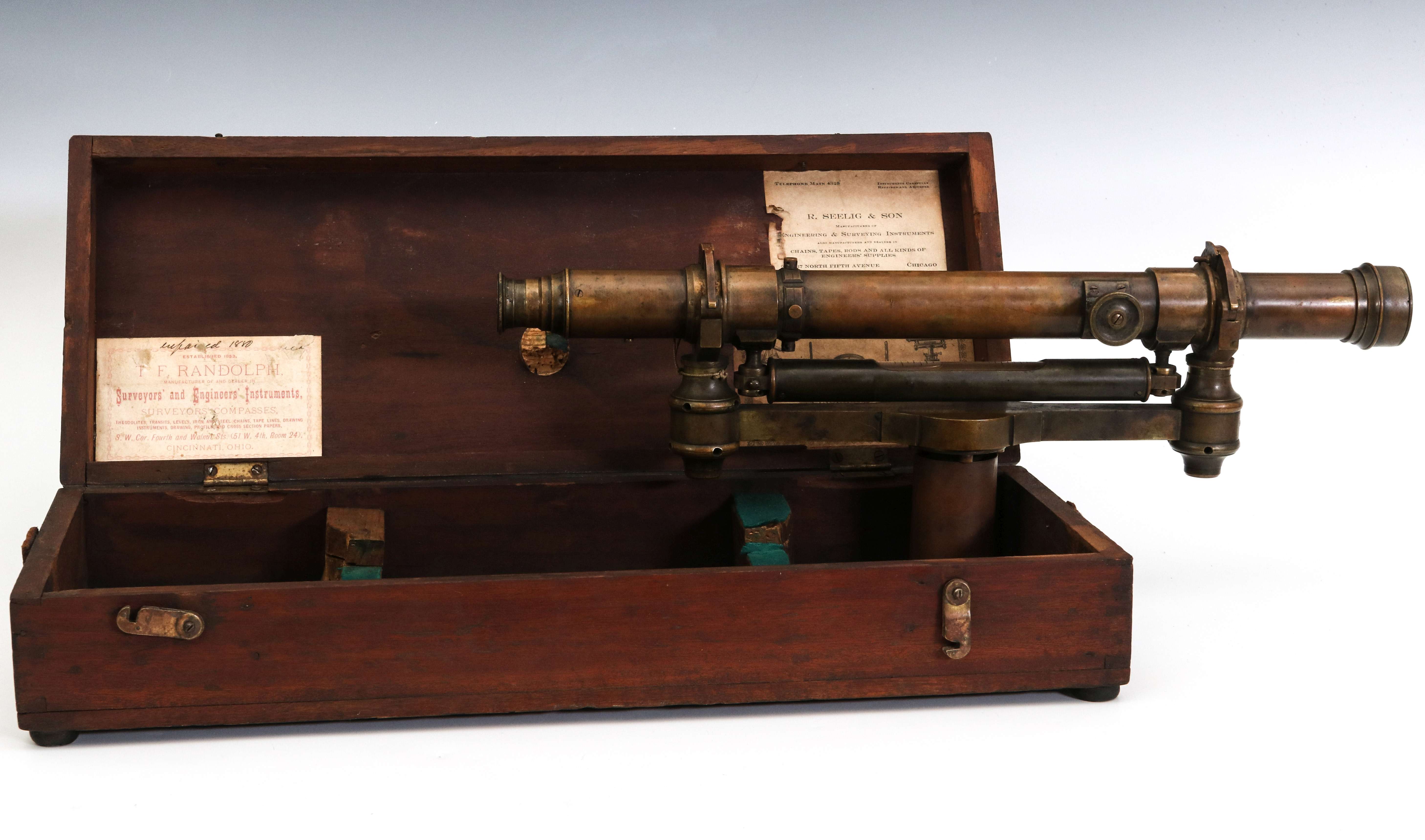 A BOXED JAMES FOSTER SOLID BRASS TRANSIT C. 1875