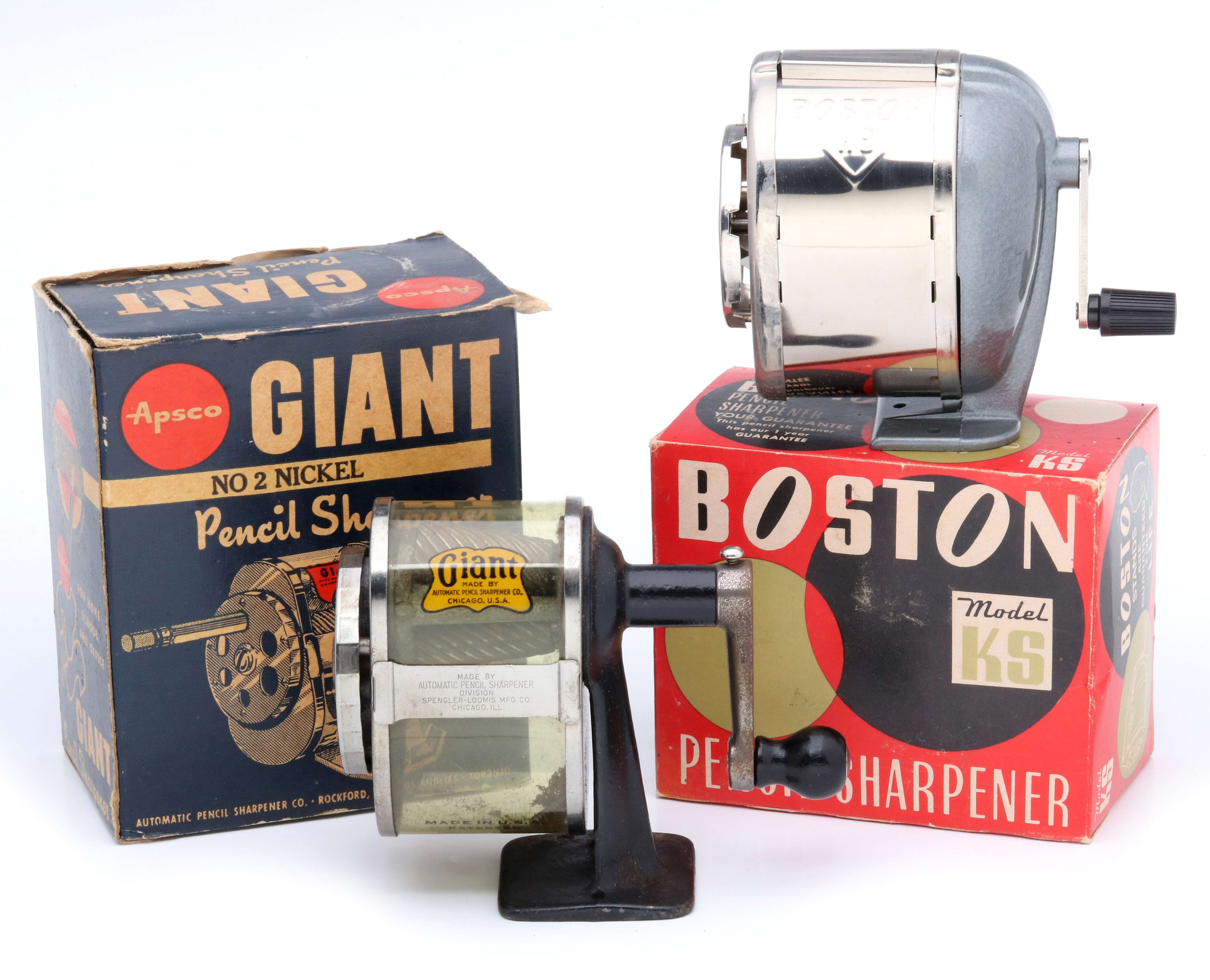 Boston 'KS' & 'Giant' Pencil Sharpeners, ORIG BOX