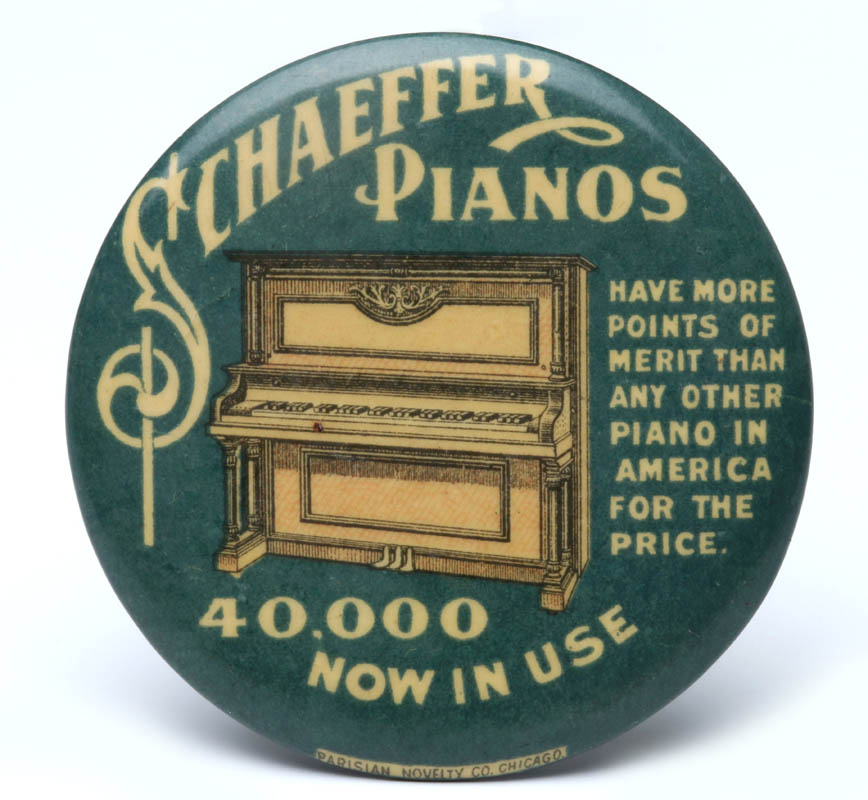 SCHAEFFER PIANOS ADVERTISING POCKET MIRROR