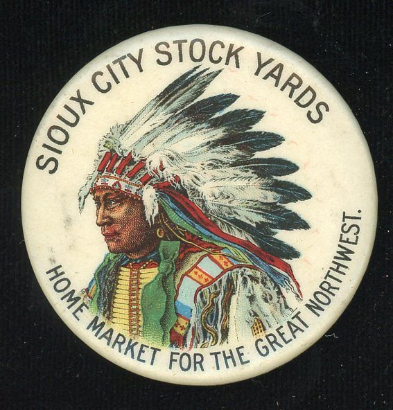 A SIOUX CITY STOCK YARDS CELLULOID ADVTG PINBACK