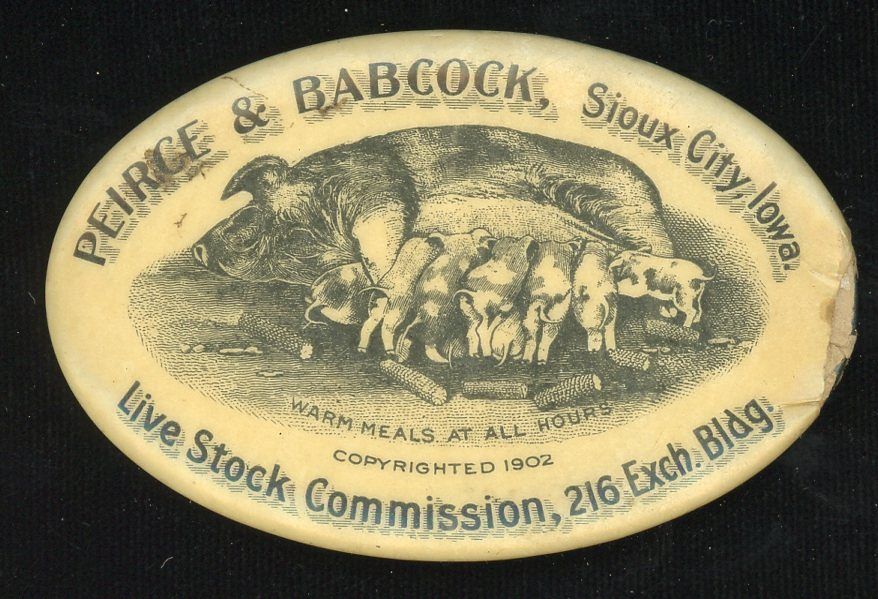 A PEIRCE & BABCOCK LIVESTOCK POCKET MIRROR C. 1900