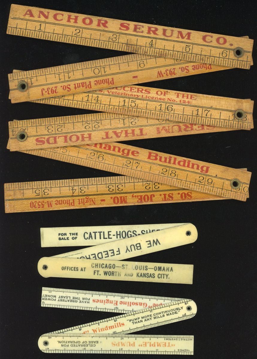 THREE EARLY 20TH CEN. ADVERTISING FOLDING RULERS