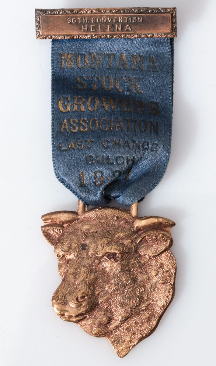 A MONTANA STOCK GROWERS 1921 CONVENTION BADGE