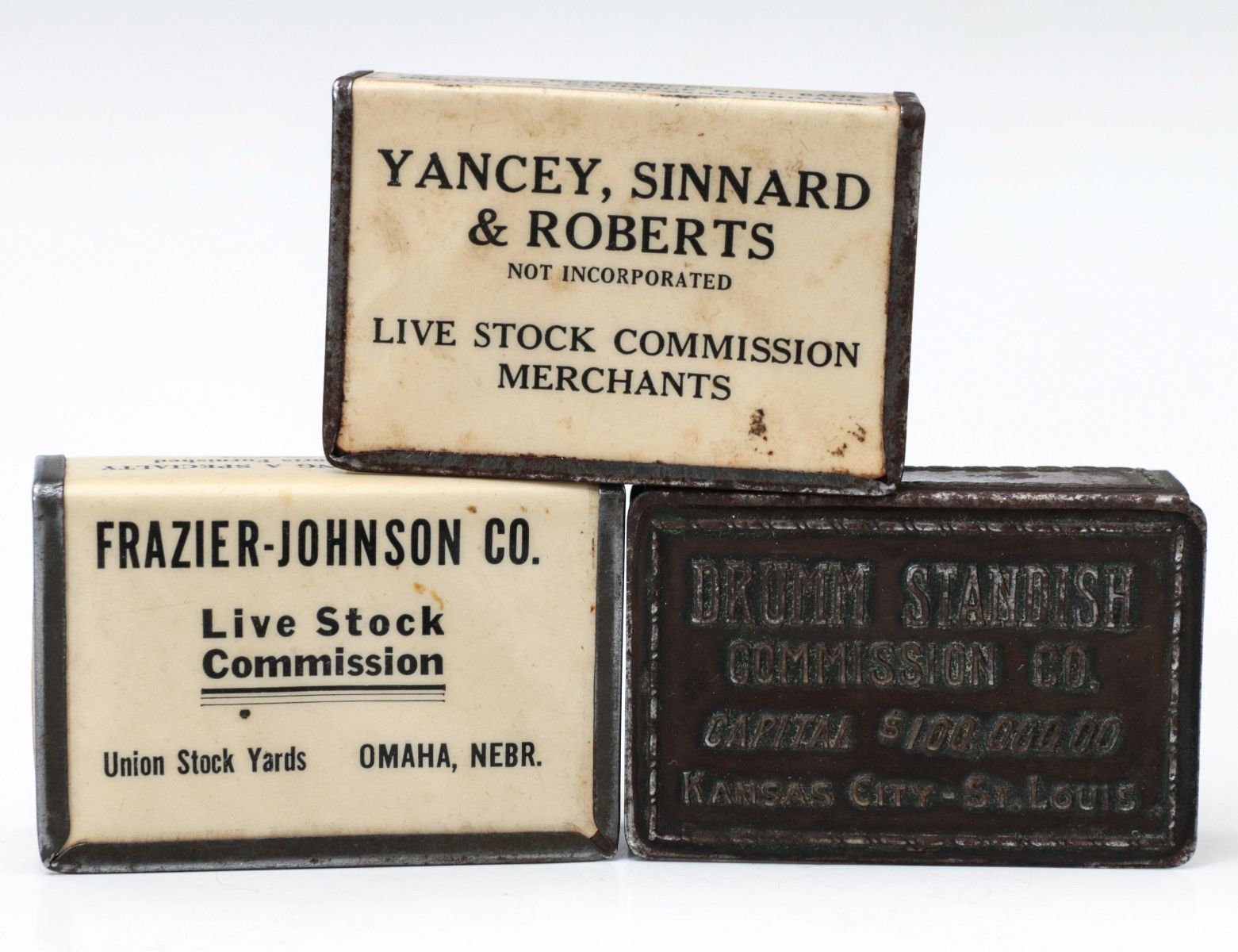 LIVE STOCK COMMISSION ADVERTISING MATCH BOX HOLDER