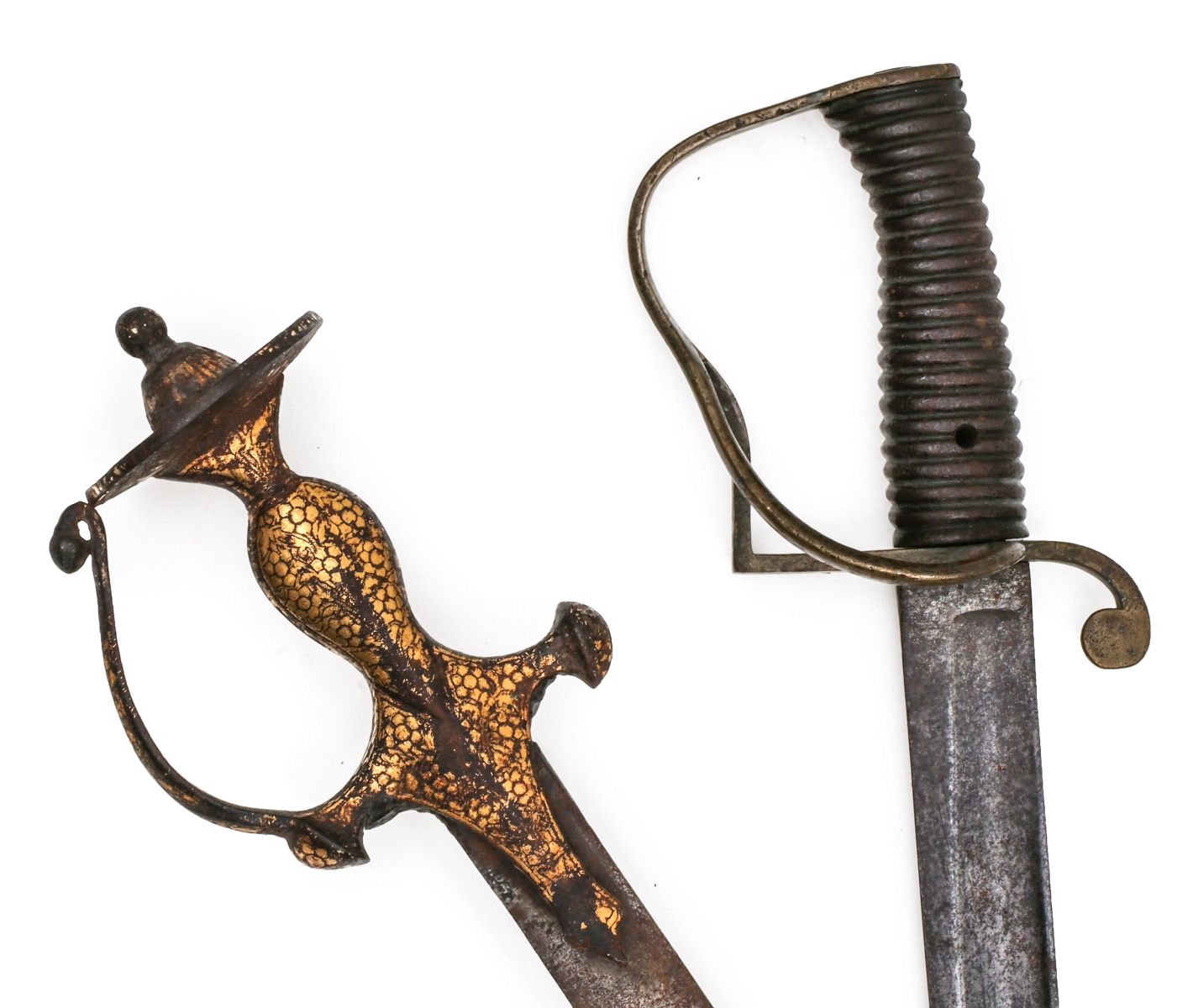 TURKISH SCIMITAR AND EUROPEAN CAVALRY SWORD