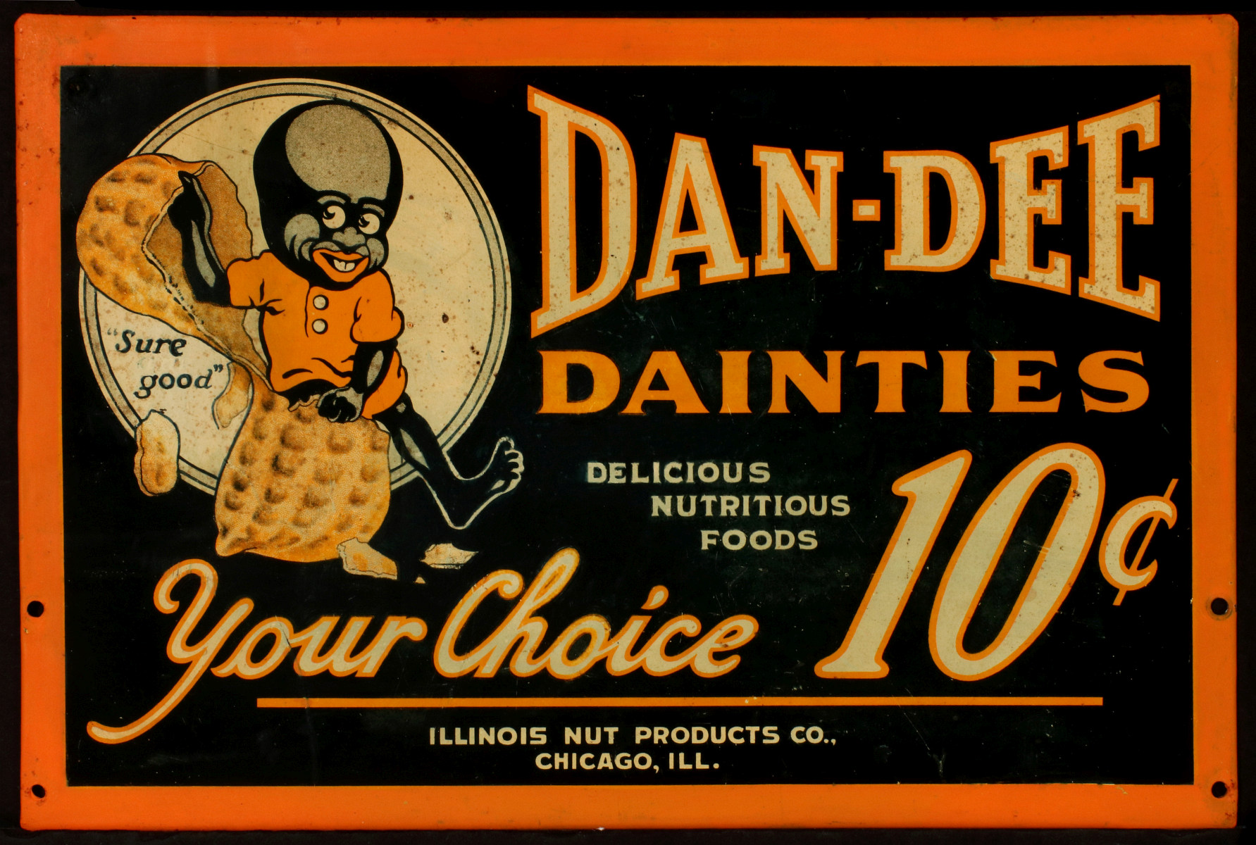 A 'DAN-DEE DAINTIES' BRAND PEANUT ADVERTISING SIGN